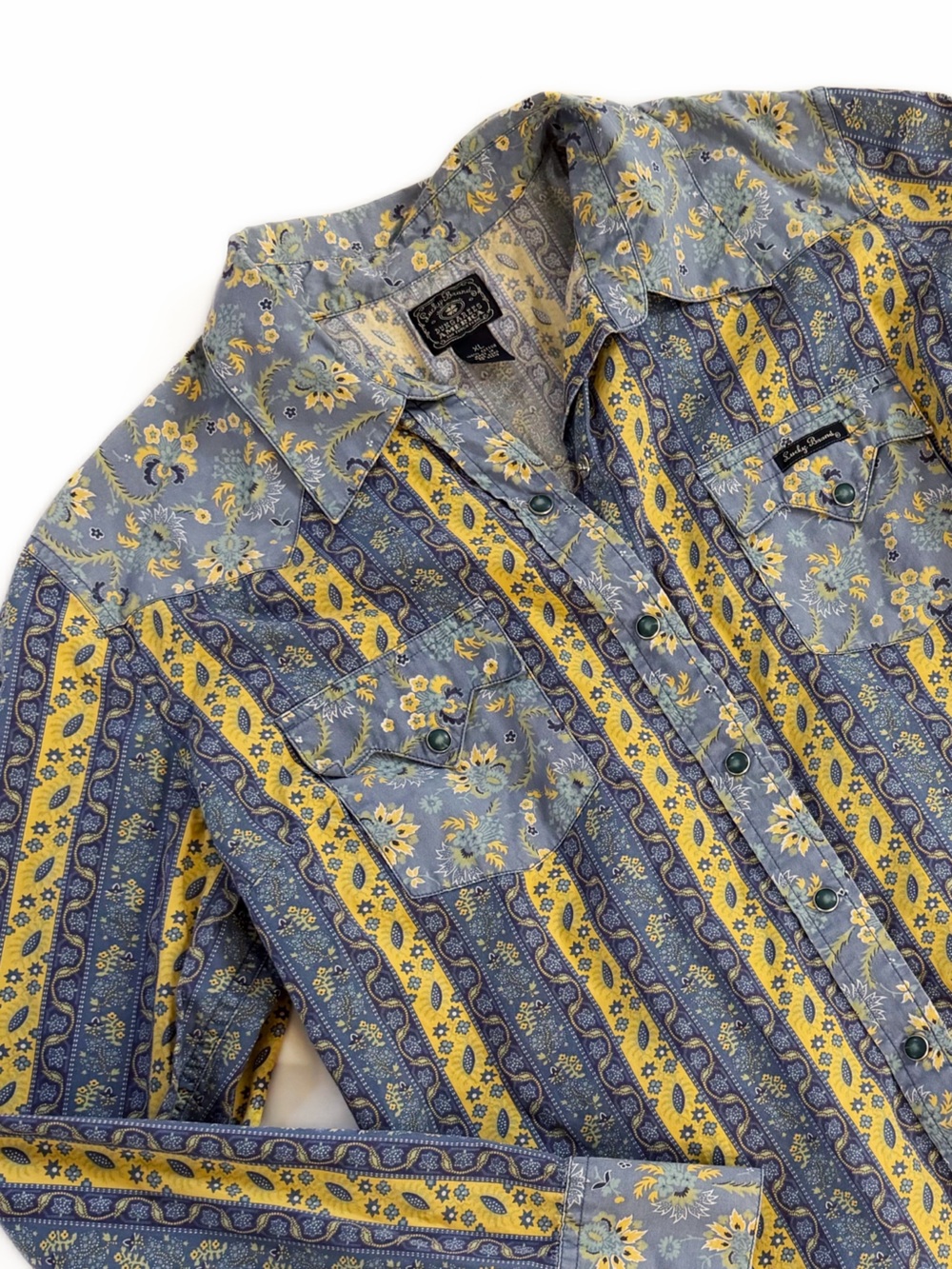 Lucky Brand Shirt Womens XL Vintage Pearl Snap Printed Western